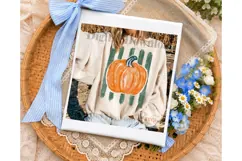 Pumpkin Striped PNG Sublimation Shirt De Product Image 3