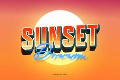 Vintage Sunset Text Effect for Illustrator Product Image 1