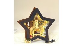 Christmas star - laser files, Illuminated christmas scene Product Image 1