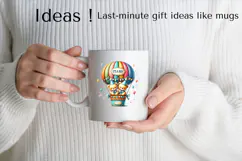 It’s a Boy Hot Air Balloon Bears Clipart PNG for Baby Product Image 2
