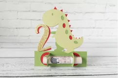 Happy 2nd Birthday Money Holder SVG, Age 2 Dinosaur Product Image 2