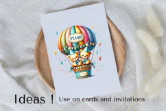It’s a Boy Hot Air Balloon Bears Clipart PNG for Baby Product Image 3