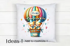 It’s a Boy Hot Air Balloon Bears Clipart PNG for Baby Product Image 4