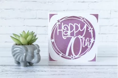 Happy 70th Birthday Card SVG, s40 insert cards Product Image 2