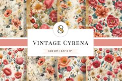 Vintage Floral Digital Papers, Junk Journal Pages Product Image 1