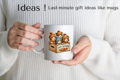 Cozy Autumn Bears Clipart Cute Fall Animal PNG Product Image 2
