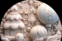 3D Angel Pastel Christmas Round Ornament Sublimation Product Image 5