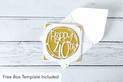 Happy 40th Birthday Card SVG, s40 insert cards Product Image 3