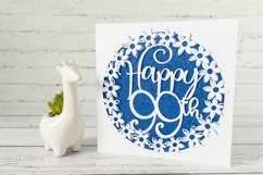 Happy 99th Birthday Card SVG With Pop up Flowers Product Image 3