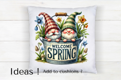 Welcome Spring Gnomes Clipart PNG Cute Seasonal Design Product Image 4