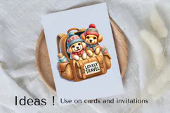 Cute Puppies in Travel Backpack Clipart PNG for Crafts Product Image 3