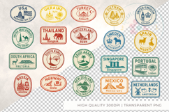 Passport Stamp Clipart PNG Travel Destinations Clip Art Product Image 3