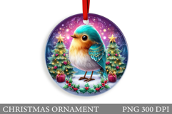 Cute Bird Christmas Ornament. Christmas Sublimation Product Image 1