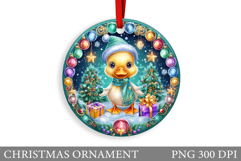Cute Duck Christmas Ornament. Christmas Duck Sublimation Product Image 1