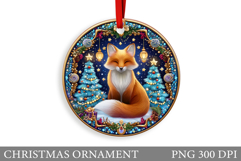 Cute Fox Christmas Ornament. Christmas Ornament Sublimation Product Image 1