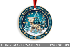 Leopard Christmas Ornament. Christmas Ornament Sublimation Product Image 1