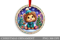 Cute Lion Christmas Ornament. Christmas Ornament Sublimation Product Image 1