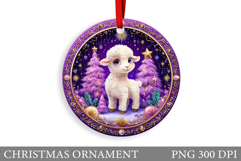 Cute Lamb Christmas Ornament. Christmas Lamb Sublimation Product Image 1