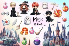 Magic school png clipart, Wizardry house clipart png Product Image 1