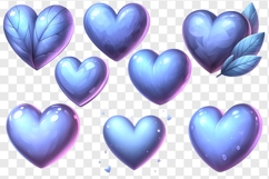 Purple Hearts bundle. Purple hearts PNG clipart Product Image 2