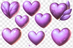 Pink Hearts bundle. Pink hearts PNG clipart Product Image 3