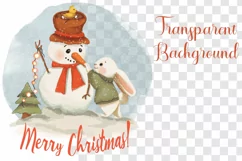 Snowman and Bunny Sublimation PNG design, Merry Christmas Product Image 3