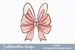 Easter coquette PNG clipart. Pink bow clipart Product Image 1