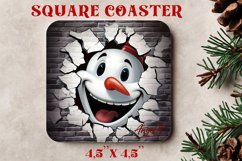 Christmas square coaster sublimation / snowman sublimation Product Image 1