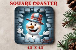Christmas square coaster sublimation / snowman sublimation Product Image 1