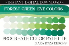 Forest Green Eye Colors Procreate Color Palette 30 Swatches Product Image 1