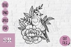 Floral bird bundle | vinyl cutting | Robin cut file Product Image 3