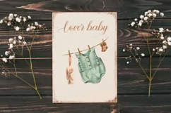 Boho baby watercolor composition PNG, nursery sublimation Product Image 2