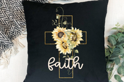 Faith Floral Sunflowers Cross PNG Design Product Image 3