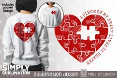 A Piece of My Heart Lives in Heaven with Matching Pocket Png Product Image 1