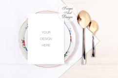 5x7&quot; Wedding Menu Mockup,Invitation Mockup Template, PSD PNG Product Image 1