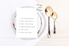 5x7&quot; Wedding Menu Mockup,Invitation Mockup Template, PSD PNG Product Image 2