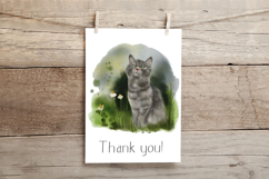 Watercolor Cat Illustration PNG Hand Drawn |Sublimation Product Image 6