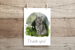 Watercolor Cat Illustration PNG Hand Drawn |Sublimation Product Image 6