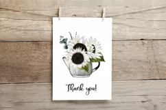 White Sunflower clipart|Floral Sublimation design|Garden PNG Product Image 9