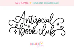 Antisocial Book Club SVG PNG Product Image 2