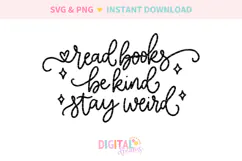 Read Books Be Kind Stay Weird SVG PNG Product Image 2