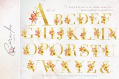 Sunflower Letters, Watercolor Floral Letters Sublimation Product Image 2
