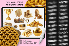 245 Procreate Interior Gold Silver Texture brushes Product Image 3