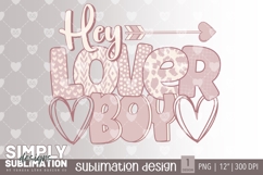 Hey Lover Boy | Valentine Sublimation Png Product Image 1
