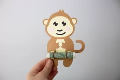 Monkey Money Holder, Kids Tooth Fairy Money Card , Paper Cut Product Image 2