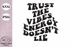 Back of sweater svg | retro font svg | trust the vibes svg Product Image 2