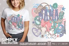 Pastel Western Mama DTF & Sublimation Png Design Product Image 1