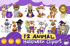 Cute Animal Halloween Bundle,Fantasy animal clipart Trick Product Image 1