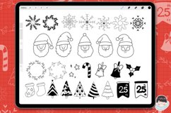 28 Procreate Christmas Stamps | Christmas Procreate Brushset Product Image 2