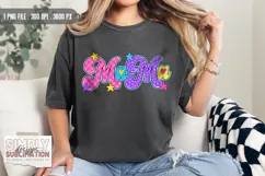 Retro Colorful Mama Sublimation Png | T-shirt Design Product Image 3